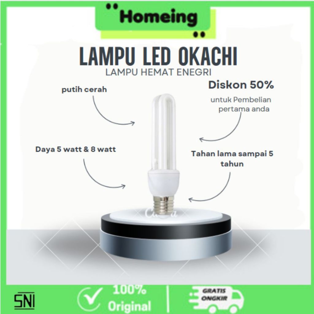LAMPU LED OKACHI 5 WATT DAN 8 WATT HEMAT ENERGI