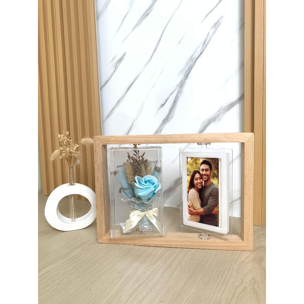 Gift Flower Frame Rotate Acrylic I Flower Frame Acrylic Double Photo I Gift Hampers Frame Acrylic