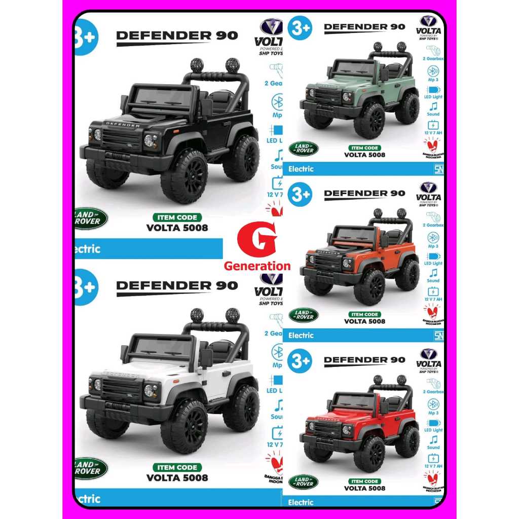 Mainan Mobil Aki Anak Land Rover Defender 90 Volta Toys by SHP (Volta 5008) Mobil Mainan Aki Remote 