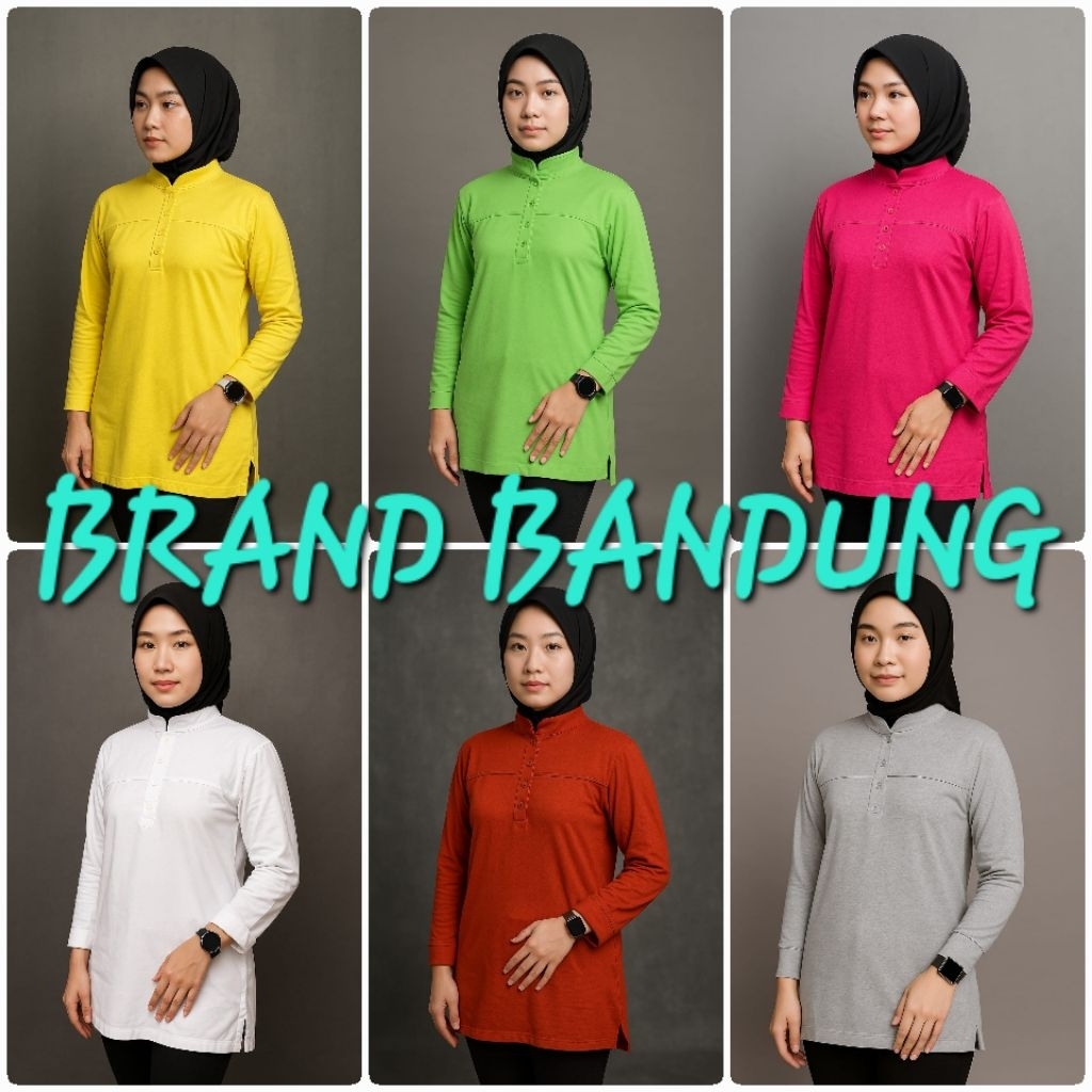 Brand Bandung - COD Kaos Tunik / tunik trendy / Tunik Saku / Kaos Combinasi