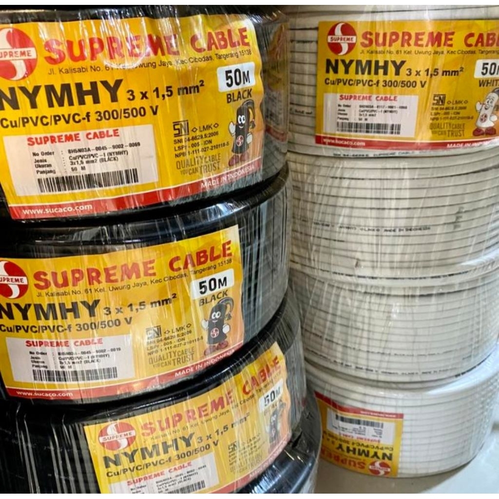 Kabel Serabut Supreme NYYHY 3 x 1.5 mm / Kabel NYYHY 3x1.5mm Supreme 100 meter