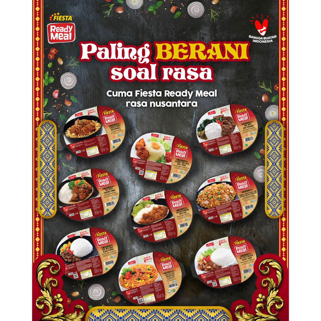 

FIESTA Ready Meal ReadyMeal RTE Nasi Daging Ayam Sapi Rendang Blackpepper Bulgogi Karage Teriyaki Lada Hitam Siap Makan All Var - Kheiza Frozen