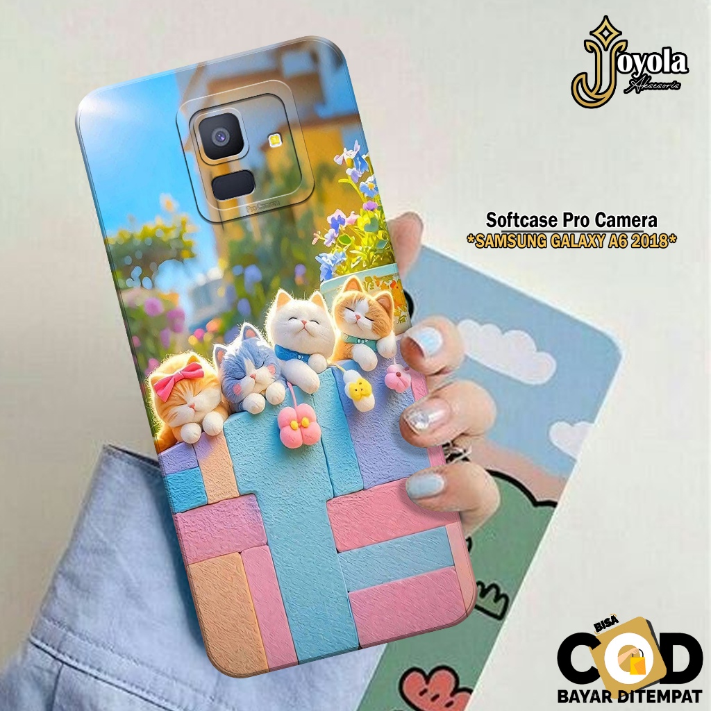 JOYOLA Case Hp Samsung Galaxy A6 2018 - Pro Camera - Fashion Case Kartun - Softcase Samsung Galaxy A
