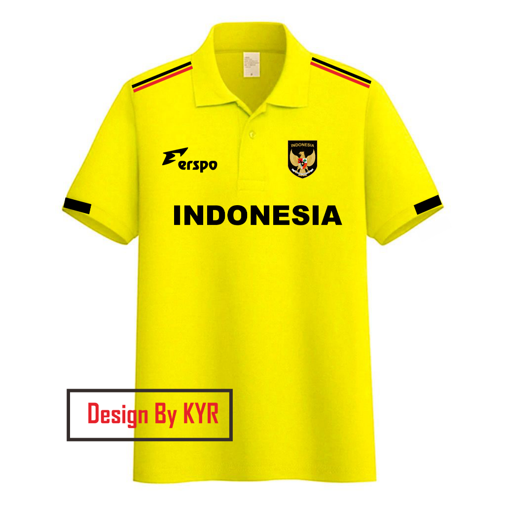 TAN T-shirt POLO INDONESIA timnas premiun/polo Timnas INDONESIA