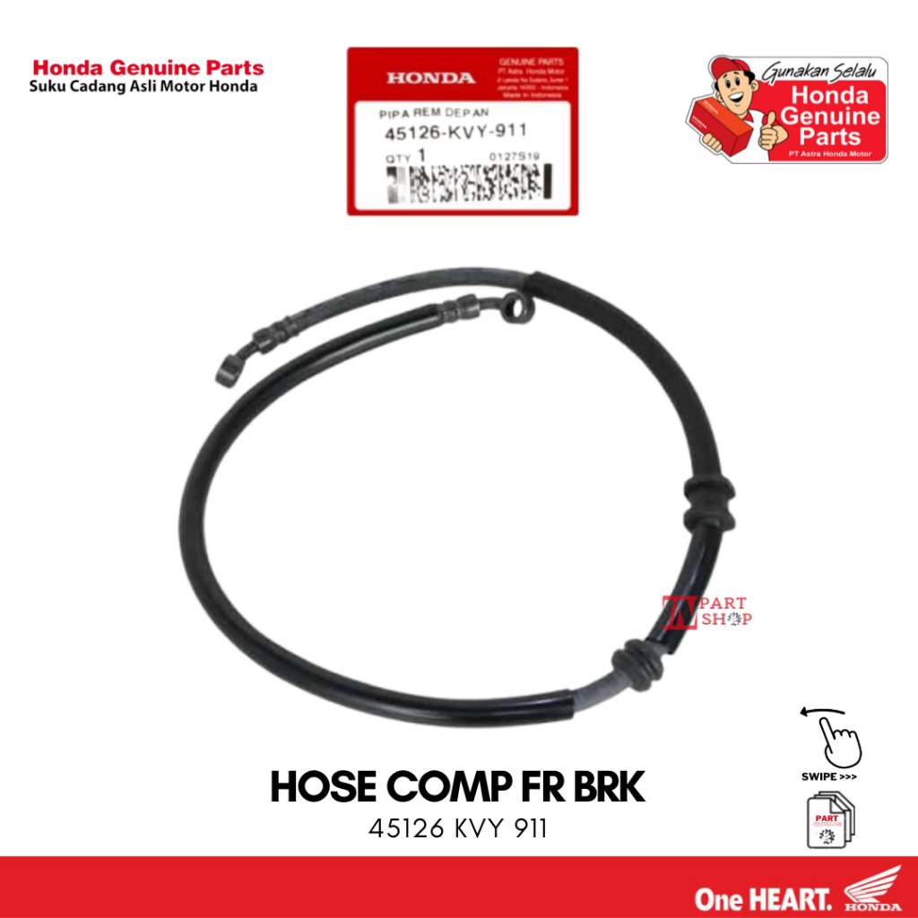 Selang Rem Depan (Hose Comp FR Brake) - BeAT Karbu / 45126-KVY-911