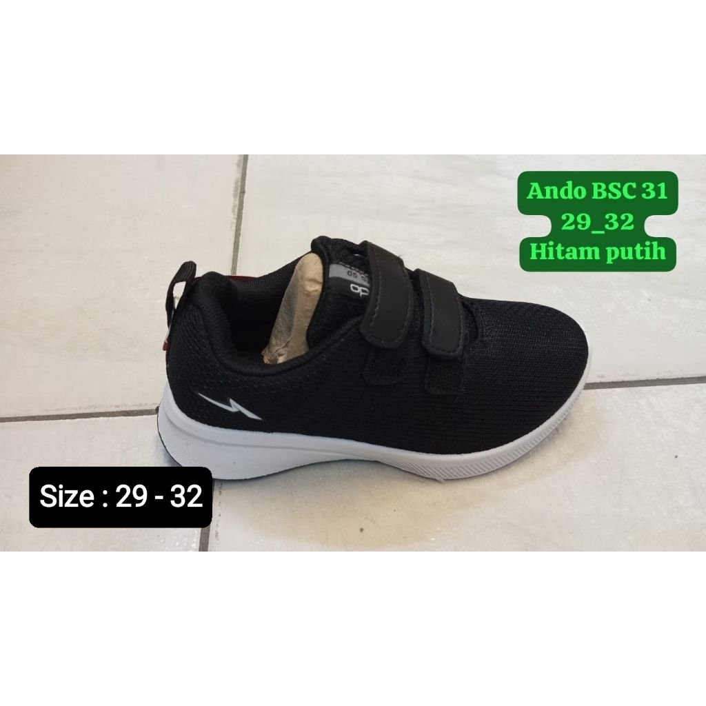 sepatu sekolah merek Ando original / sepatu sekolah anak laki laki & perempuan / sepatu sekolah anak