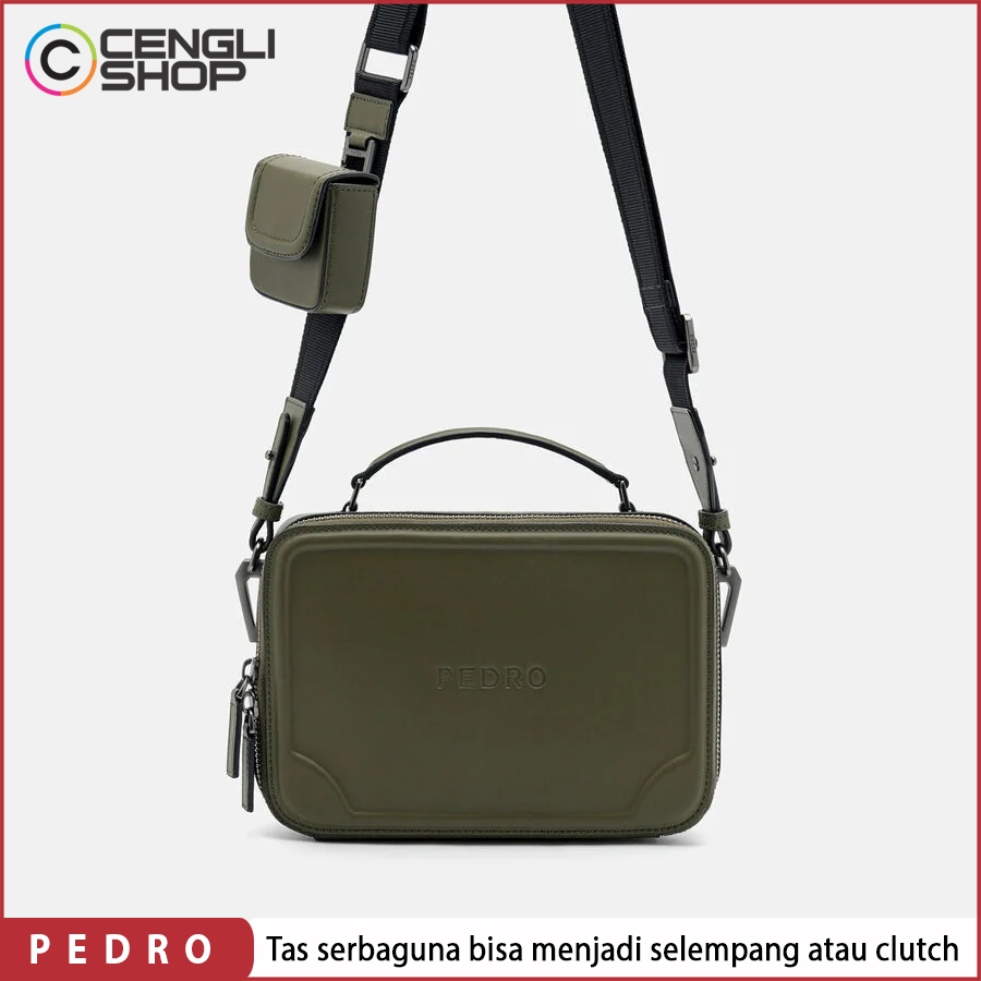 TAS SELEMPANG PRIA PEDRO SLING BAG CLUTCH ORIGINAL BRANDED TERBARU HIJAU PM038