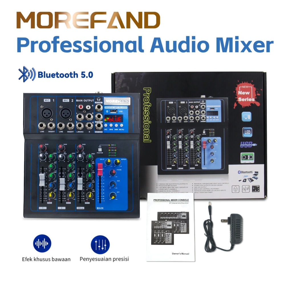 AUDIO MIXER mixer profesional 4-channe/7-channe MG04BT/MG07BT mixer Penguat sinyal USB Penguat KTV