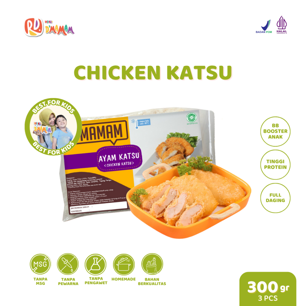 

D'MAMAM SBY Chicken Katsu 300g Premium Frozen Anak MPASI Homemade BPOM HALAL High Protein