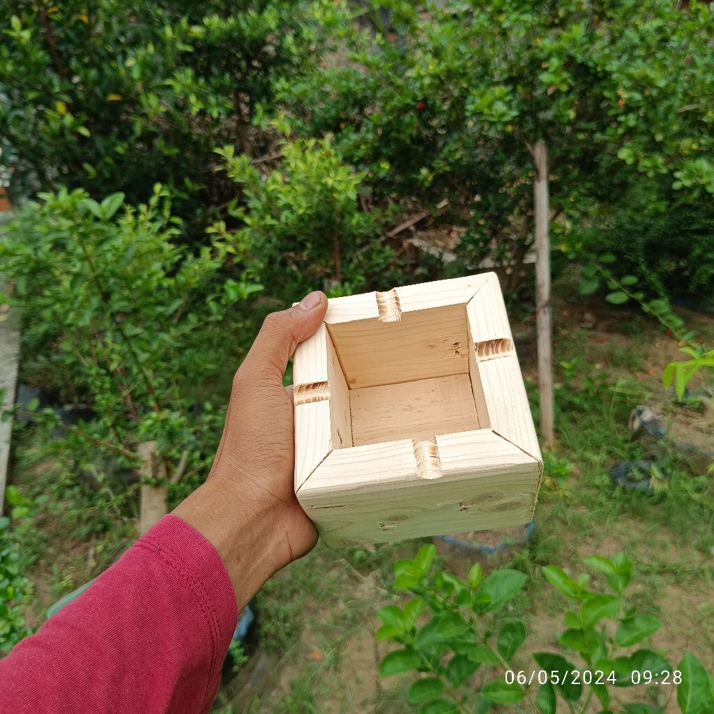 Wooded Box Asbak Kayu Pinus Organizer Meja Wadah Sebaguna