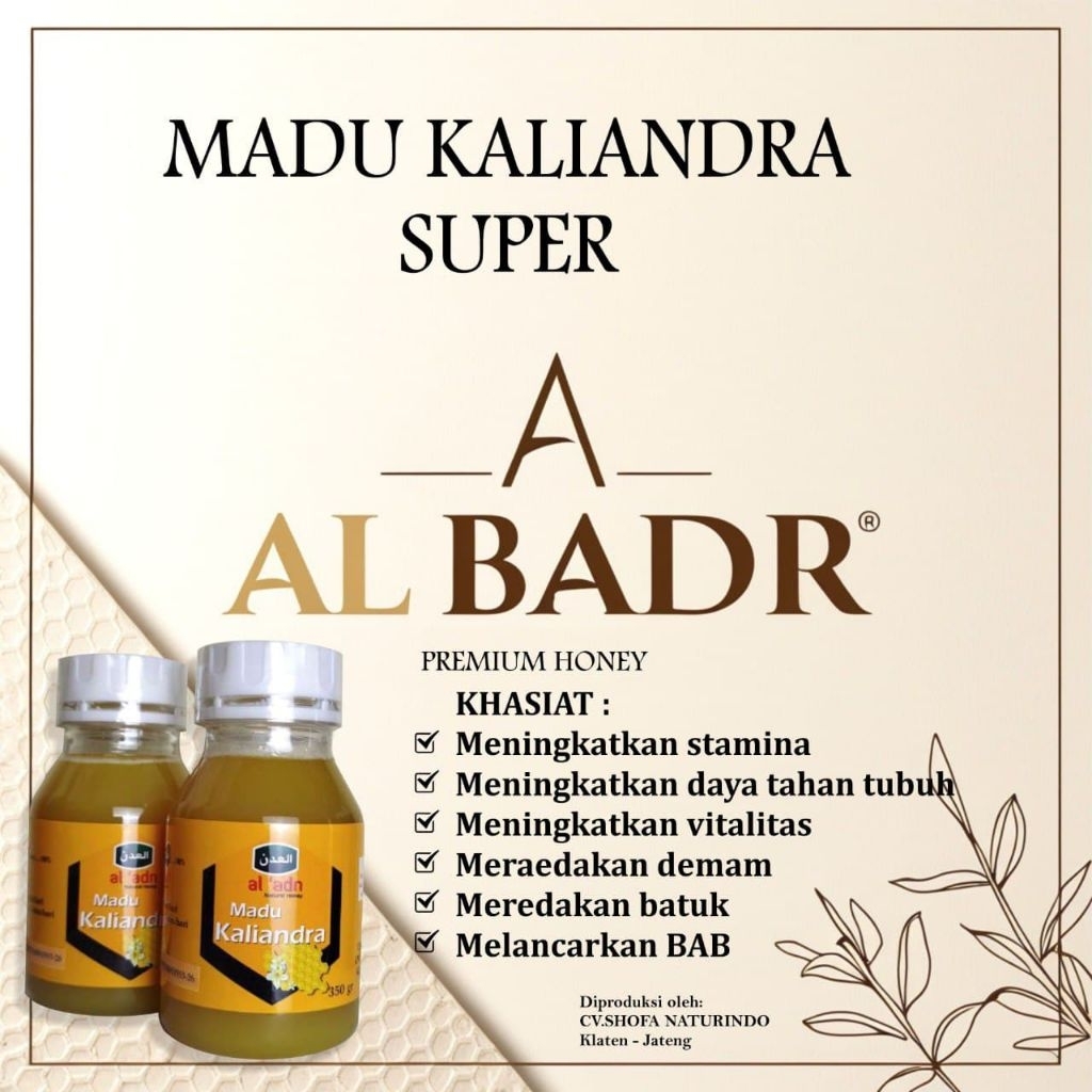 

Madu kaliandra al badr/al adn 350 ml untuk mensmbah imun tubuh