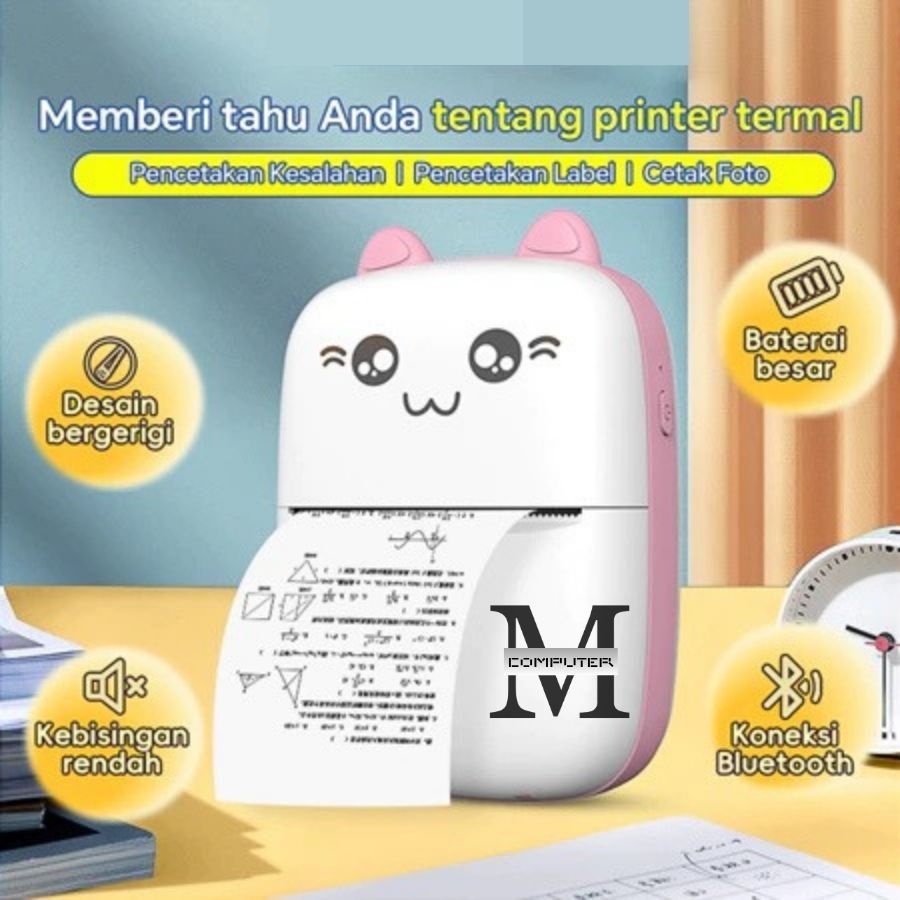 Printer Bluetooth / Mini Cute Thermal Printer Bluetooth Portable Label Printer Picture Foto Receipt 