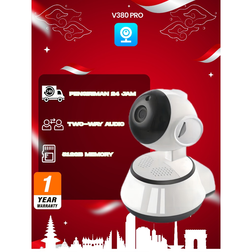 CCTV IP Camera WIFI Cctv V380 Pro Jarak Jauh cctv Wireless Wifi Kamera Cctv HD night vision