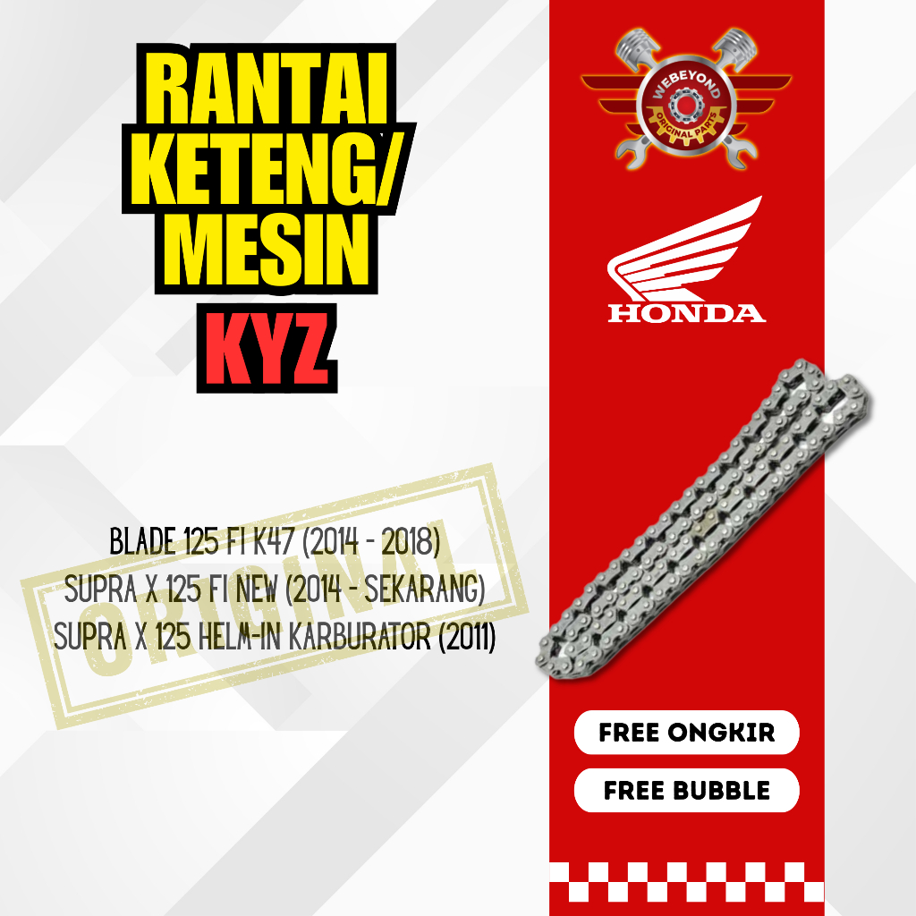 Rantai Keteng Honda KYZ Motor Blade 125 FI Supra X 125 FI Karbu Kaburator ORI ORIGINAL