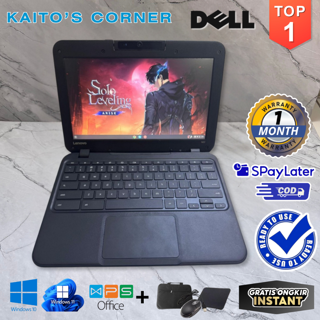 [Bekas] Laptop Chromebook Acer/HP/Lenovo/Dell Celeron N3350/N3060 - 11.6" Murah Mulus Berkualitas