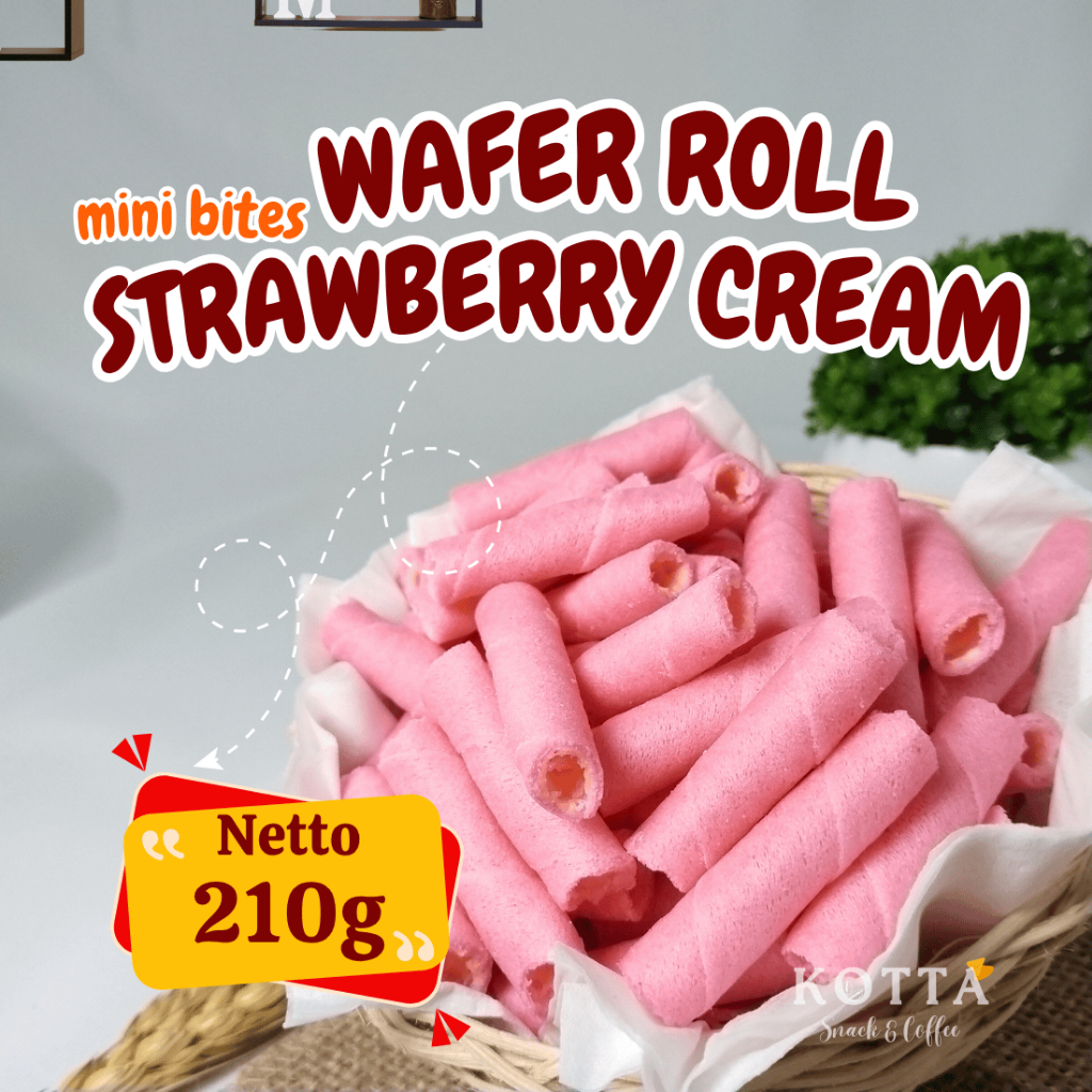 

Wafer Roll Mini Bites Strawberry Cream 210 gram