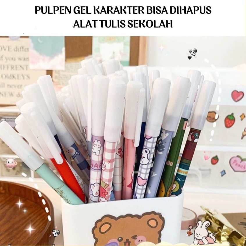 

Pulpen Gel Karakter Lucu Bisa Dihapus - Erasable Pen Pena Alat Tulis Sekolah