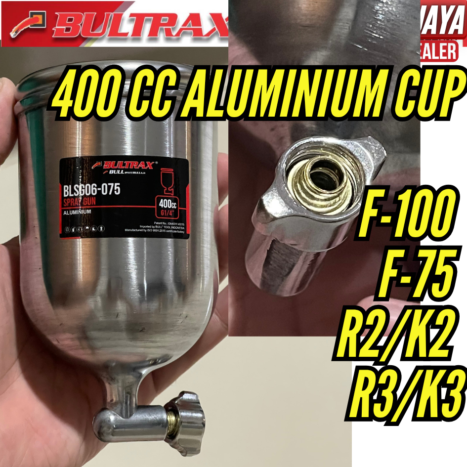 BULTRAX BULL Tabung Spraygun 400 ml Alumunium Cup Spray Gun 400 cc Gravity Universal F-100 F-75 R2/K