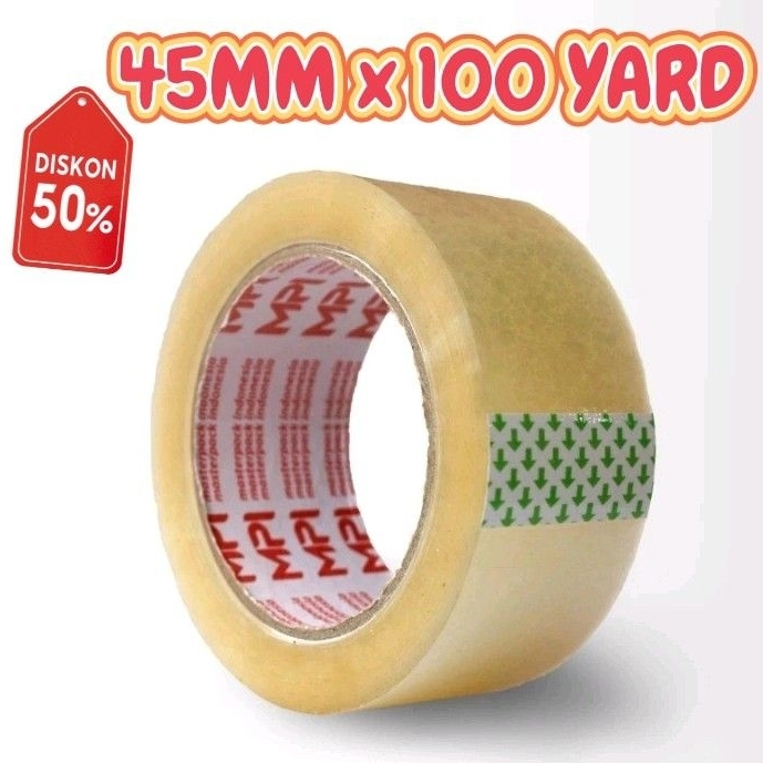 

PGATK- TERMURAH Lakban Bening Ukuran Panjang 45 mm Panjang 100 Yard. Masterpack Indonesia.
