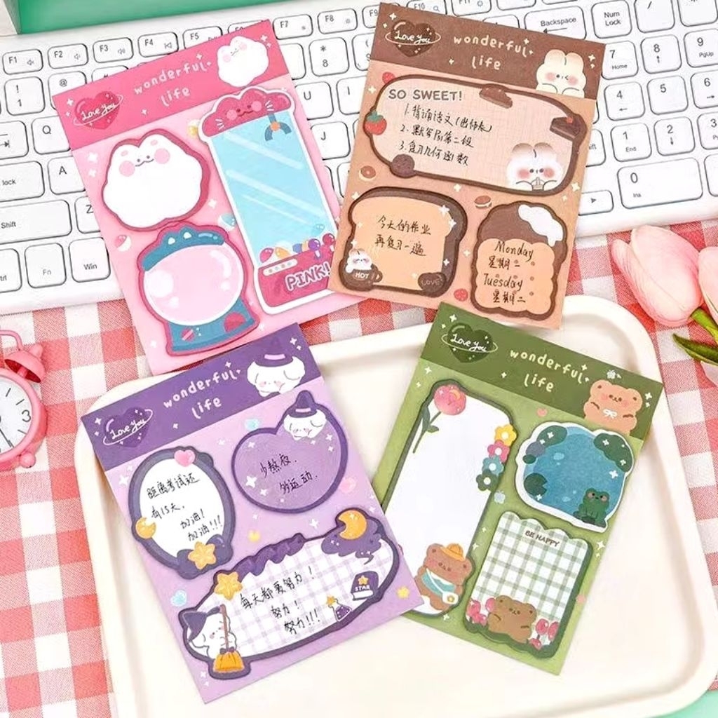 

Sticky Note 3 in 1 Karakter Lucu Tempelan Kertas Catatan Murah 60 lembar