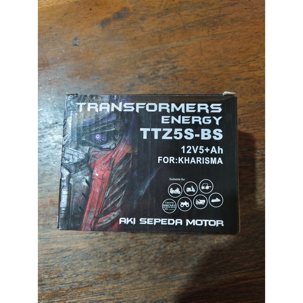 Aki motor Transformers TTZ5S-BS 12V5+Ah for kharisma