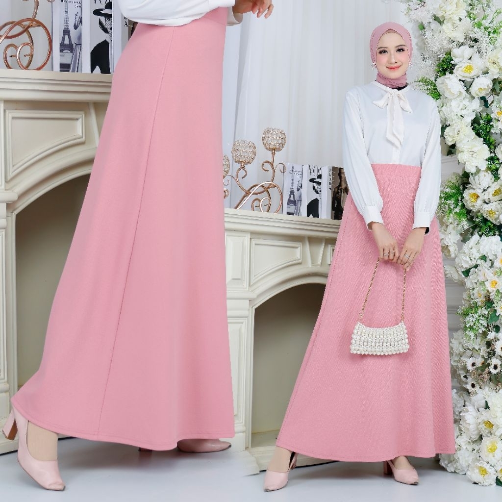Rok bahan waffel kulit jeruk premium(relvia by devino)