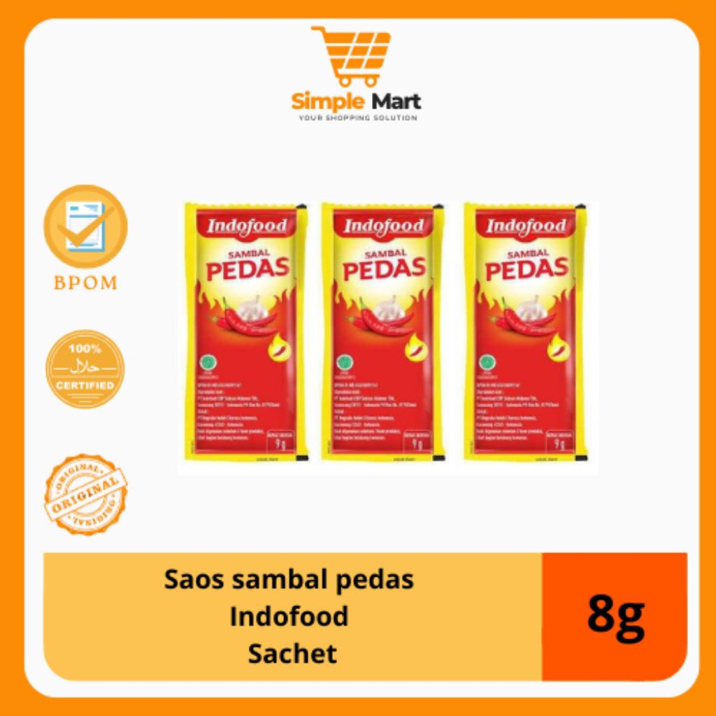 

Saos indofood sachet (Saos sambal pedas)