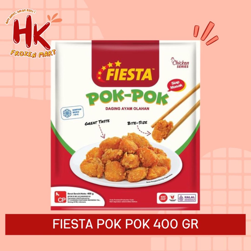 

Fiesta Pok Pok 400gr | olahan nugget ayam crunchy garing HK FROZEN MART