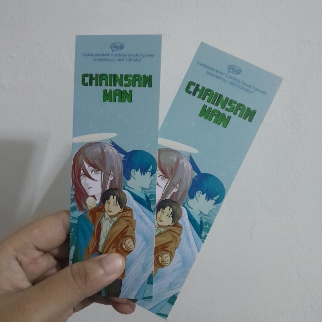

Bookmark Chainsawman/ Pembatas buku chainsawman /Bonusan Komik Gramedia Bookmark Chainsawman