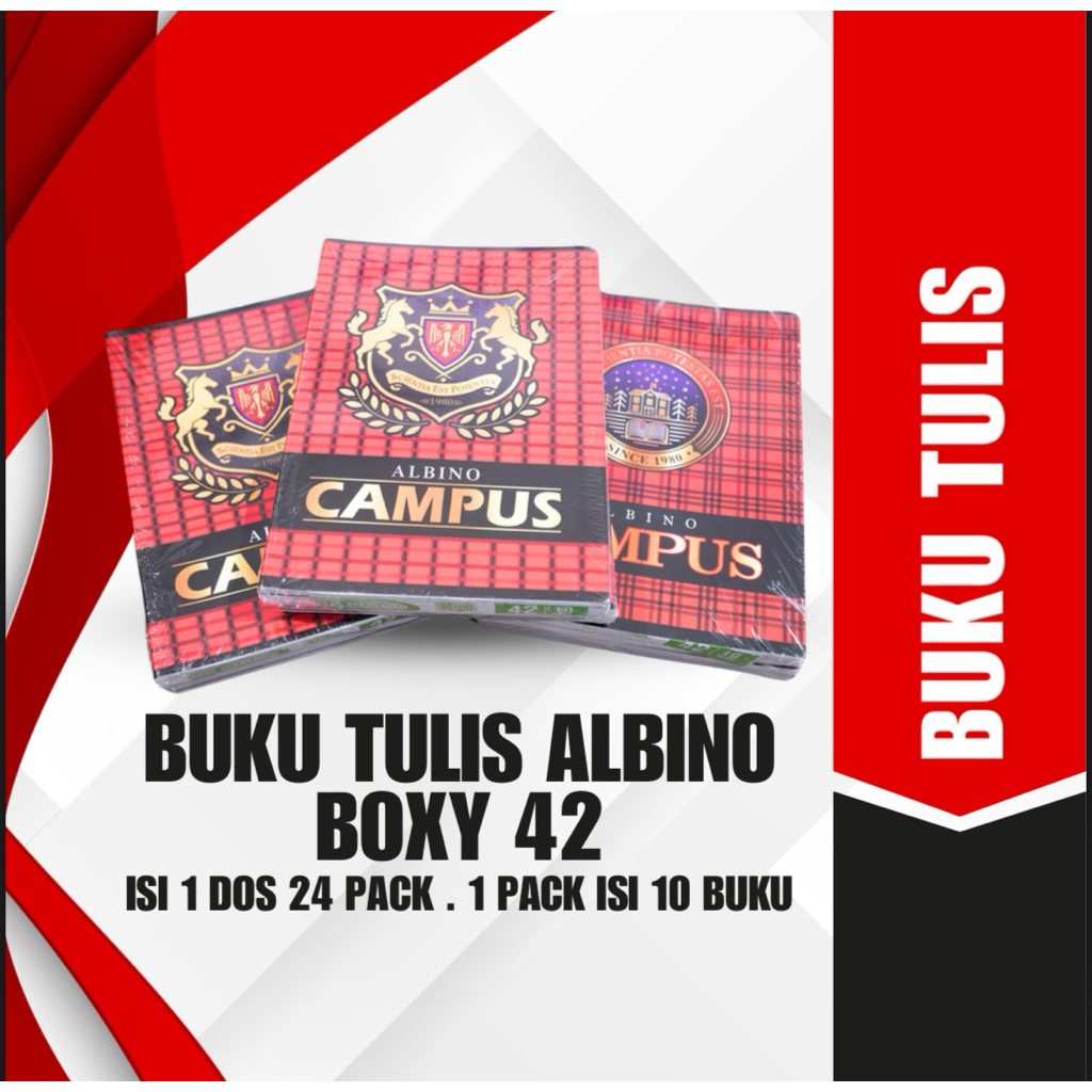 

(10 PCS) Buku Tulis Albino Boxy Besar Motif Garis Catatan Sekolah BP 42/50 lembar Murah 1 pak isi 10 buku
