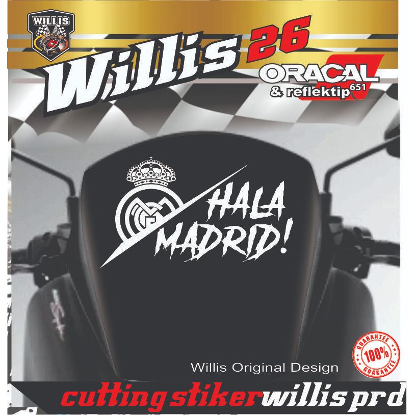 STIKER HALA MADRID STIKER  KEREN CUTTING STICKER WINDSHIELD MOTOR NMX PCX ADV NYALA