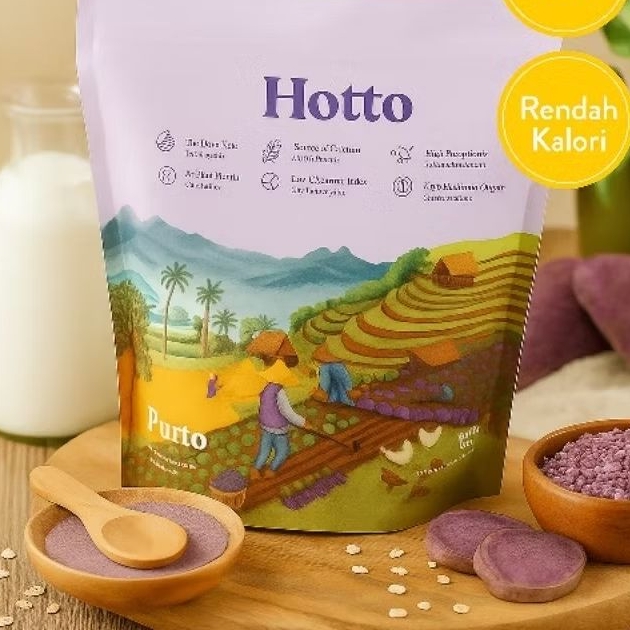 

Hotto Purto Multigrain Ubi Ungu – Tinggi Serat, Rendah Kalori, 480g (16 Sachet)