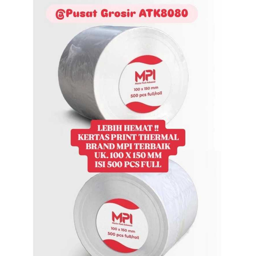 

Kertas Label Thermal Sticker Ukuran 100 x 150 mm A6 Isi 500 Pcs Merek MPI Model Roll Berkualitas
