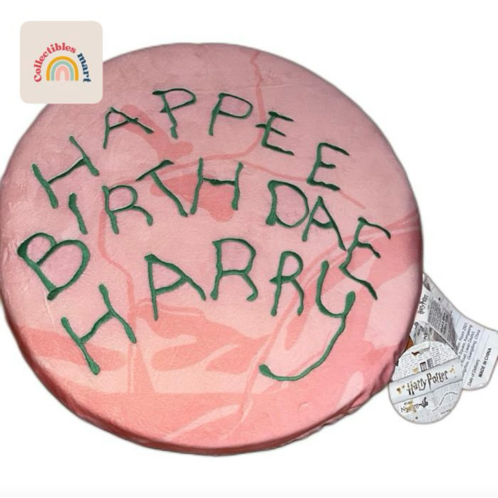 [SALE] Miniso x Harry Potter - Bantal Duduk Bulat Sofa Happee Birthday Harry Pink Limited Edition
