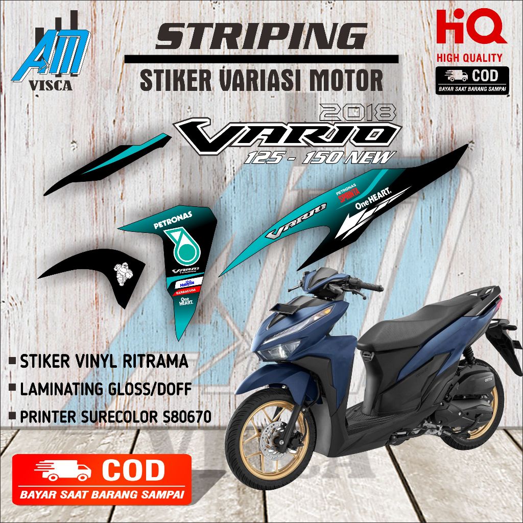 Striping Stiker Vario 125 - 150 New 2018  Sticker Variasi Motor Vario 125 - 150 New Motif Petronas