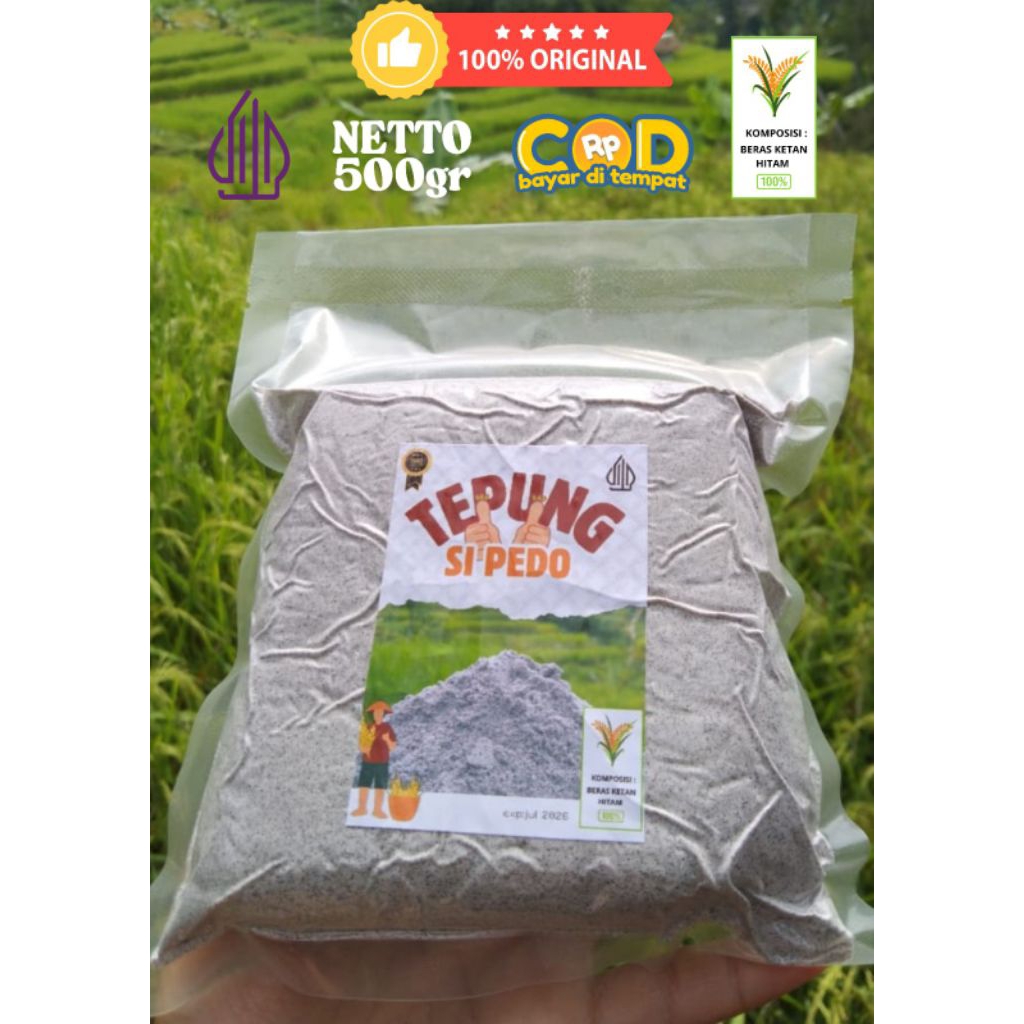 

Baru Tepung ketan hitam kemasan 500gr, original 100%. bahan olahan makanan paling pedo