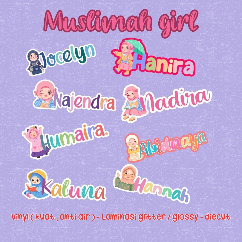 

Stiker Label Nama tema Muslimah Girl
