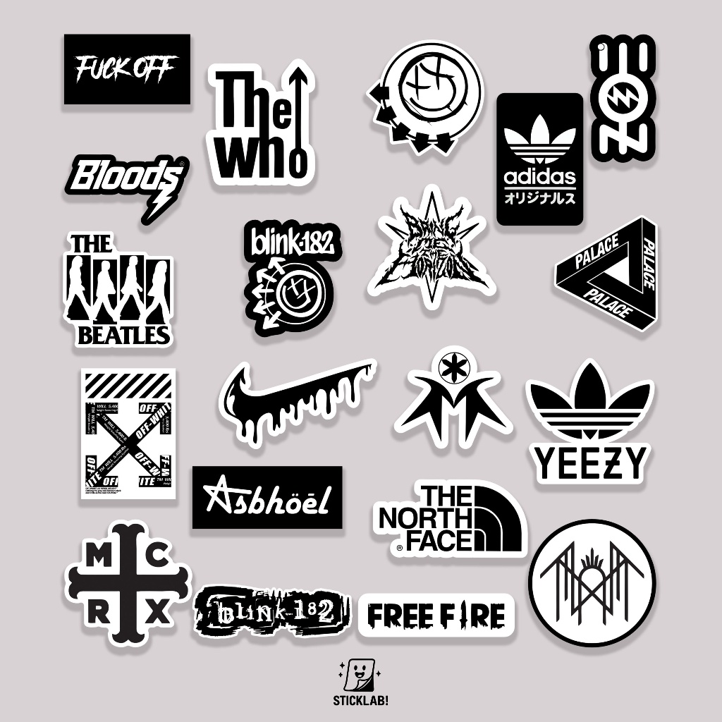 

Sticker Pack HYPE BEAST VOL 20 Aesthetic Vynil Potongan KissCut Tumblr Helm Laptop BLACK & WHITE