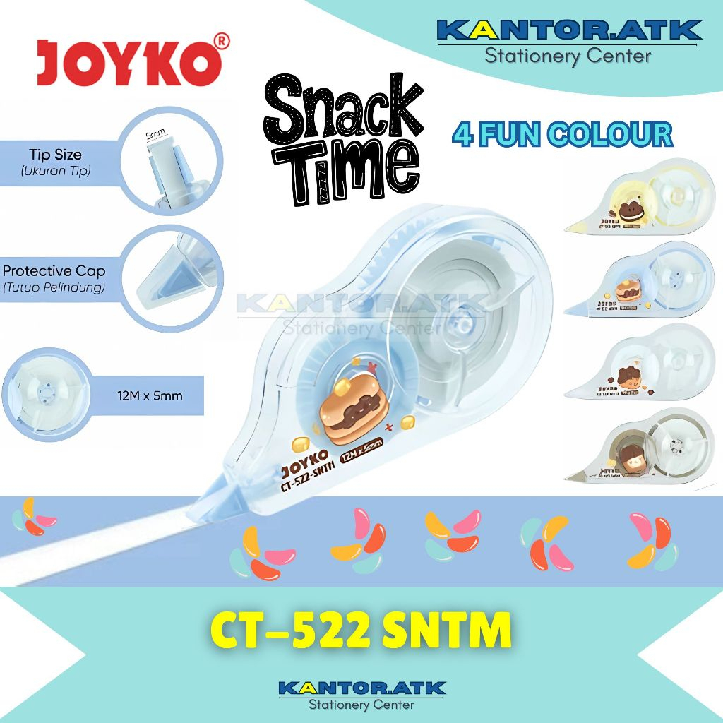 

(12Pc) Correction Tape CT-522 SNTM / Pita Koreksi Snack Time Berkualitas CT522