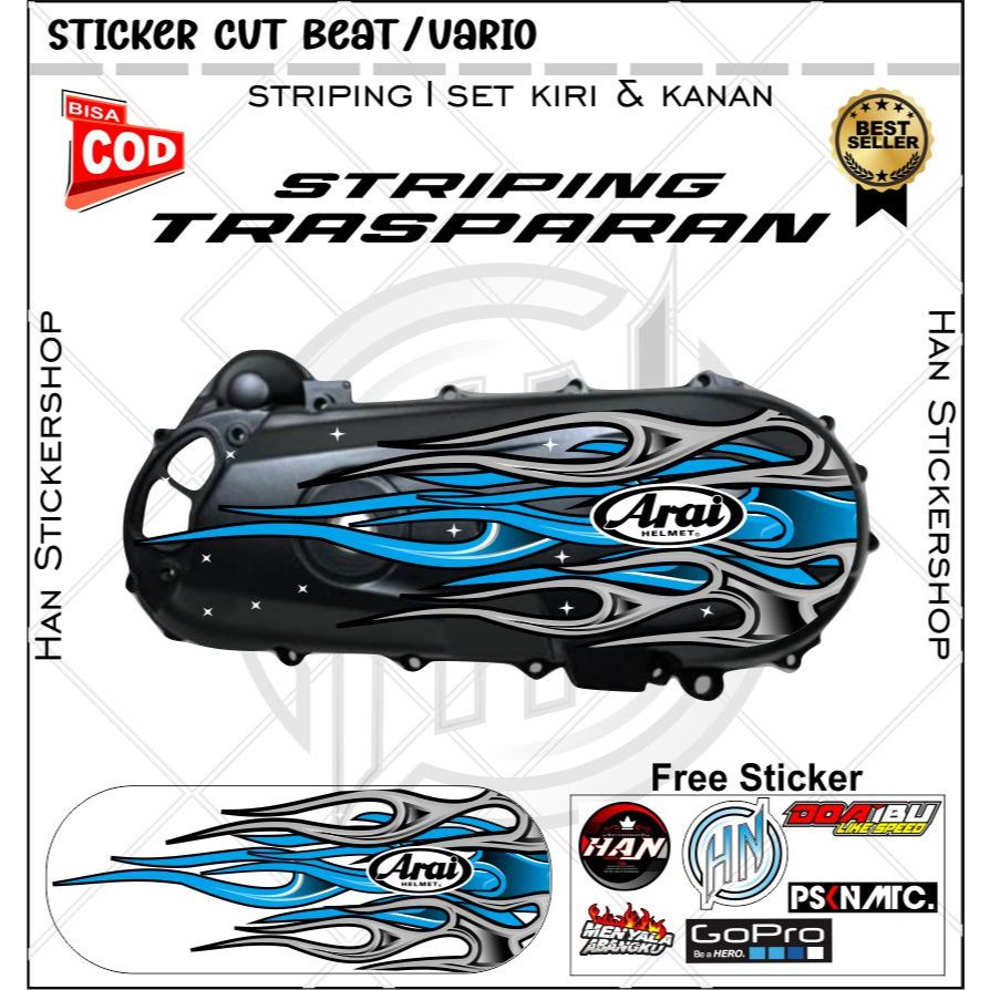Striping Sticker CVT All Beat / Vario Dengan Desain Api Arai Variasi Terbaru