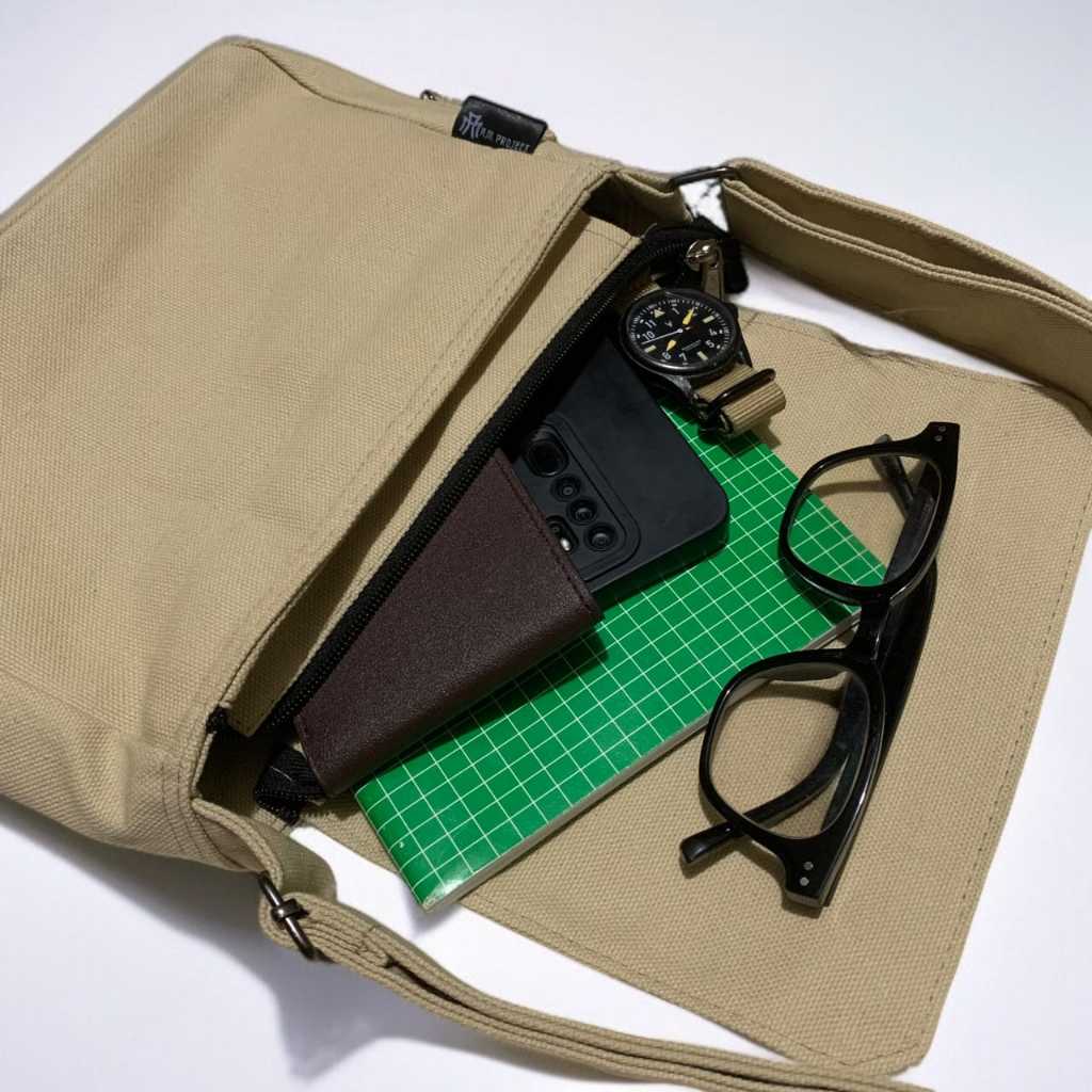 GARANSI TAS SLEMPANG KANVAS TAS SLEMPANG PRIA WANITA TAS KULIAH KERJA TAS SLEMPANG MIQDI BAG