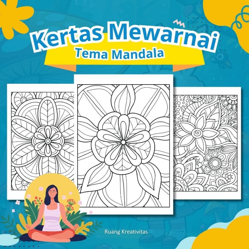

KERTAS MEWARNAI ANAK TEMA Mandala relaxing / KERTAS GAMBAR MEWARNAI UNTUK ANAK PAUD TK SD - A4 TEBAL