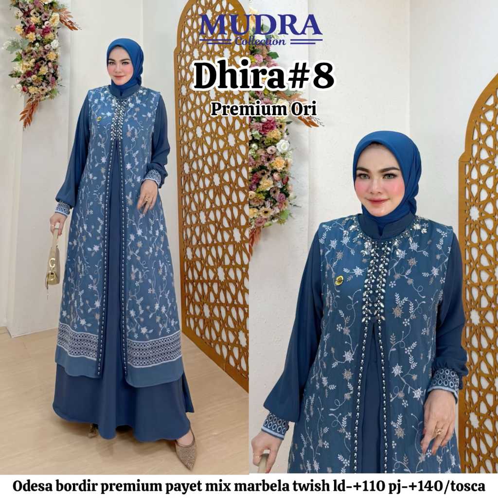 Mudra Hijab / Gamis Terbaru / Gamis Wanita / Gamis Premium / Dhira / Mudra Collection