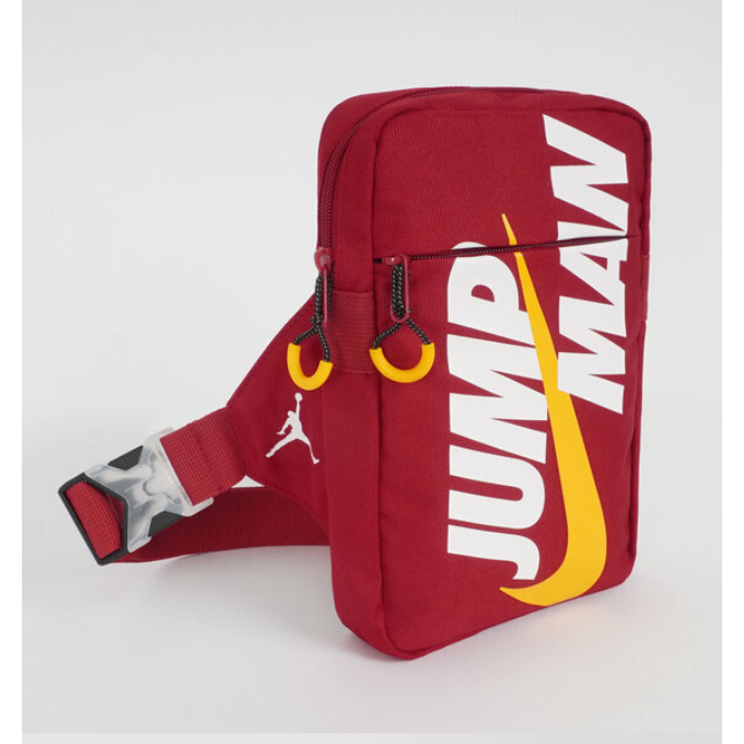 TAS SELEMPANG Nike Jordan Jumpman Crossbody Bag Hip Pack Gym Red Yellow Black White 9A0553 R78