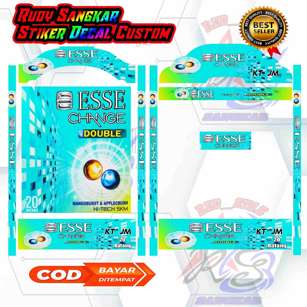 STIKER DECAL SANGKAR KIPASAN MOTIF ESSE CHANGE