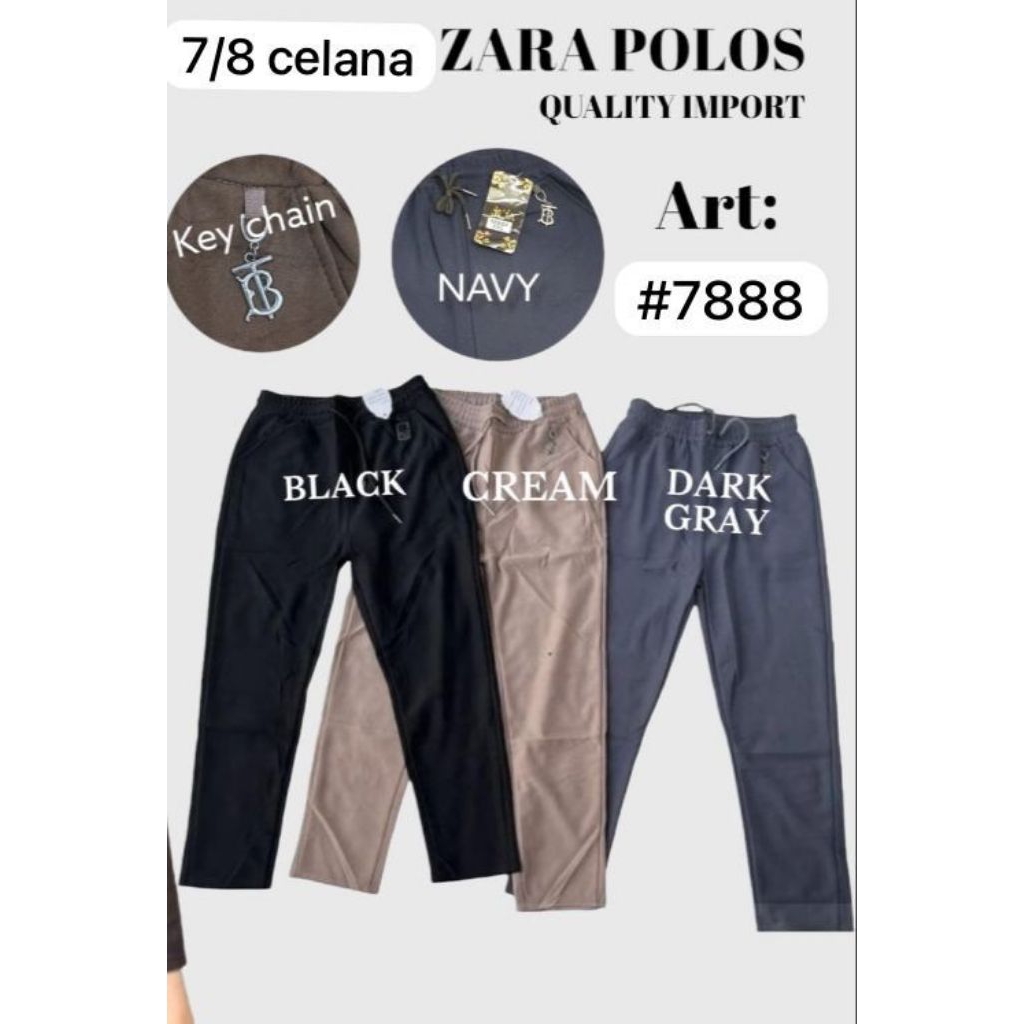 celana 7/8 zara polos import celana cewek polos 7888
