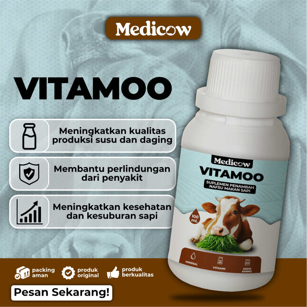 Medicow Vitamoo Vitamin Sapi Meningkatkan kesehatan dan kesuburan sapi 100 ml
