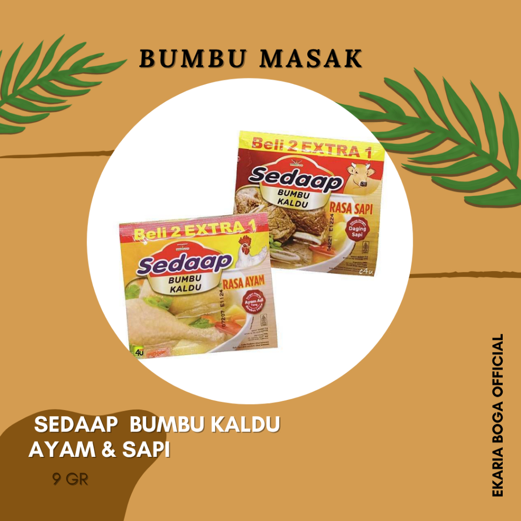 

BUMBU MASAK | BUMBU TABUR | BUMBU KEMASAN | SEDAAP BUMBU KALDU 9 GR SACHET