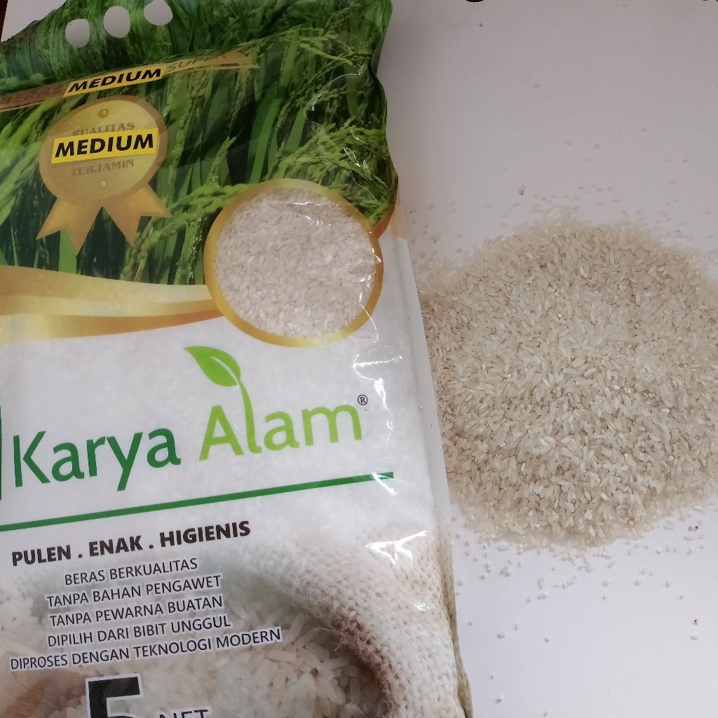 

BERAS KARYA ALAM - Beras Lokal Pulen, Enak, Higienis Tanpa Bahan Pengawet dan Pewarna Buatan