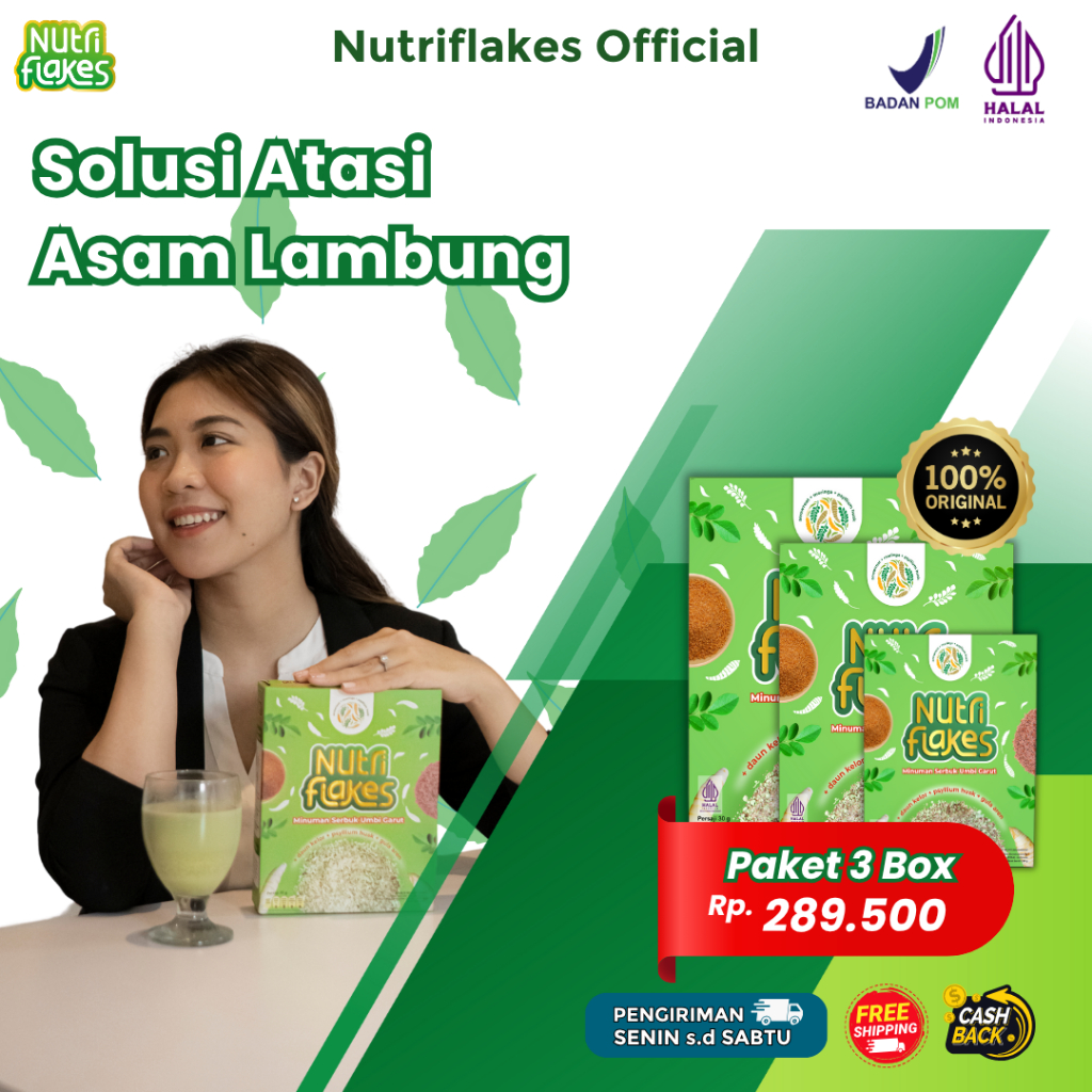 

Nutriflakes 3 Box Original Solusi Atasi Asam Lambung